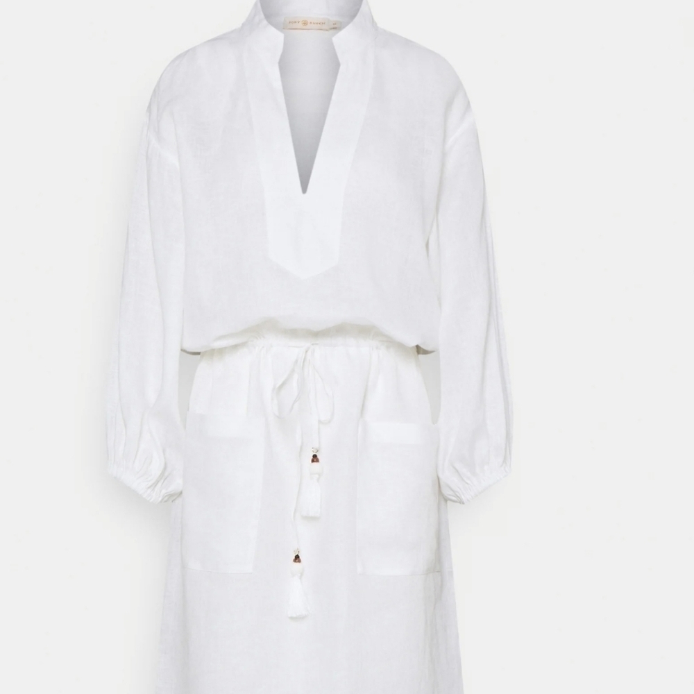 Tory burch white midi tunic linen dress - Picture 8 of 17